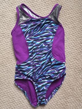 Ivivva Purple & Teal Zebra-Print Active One-Piece